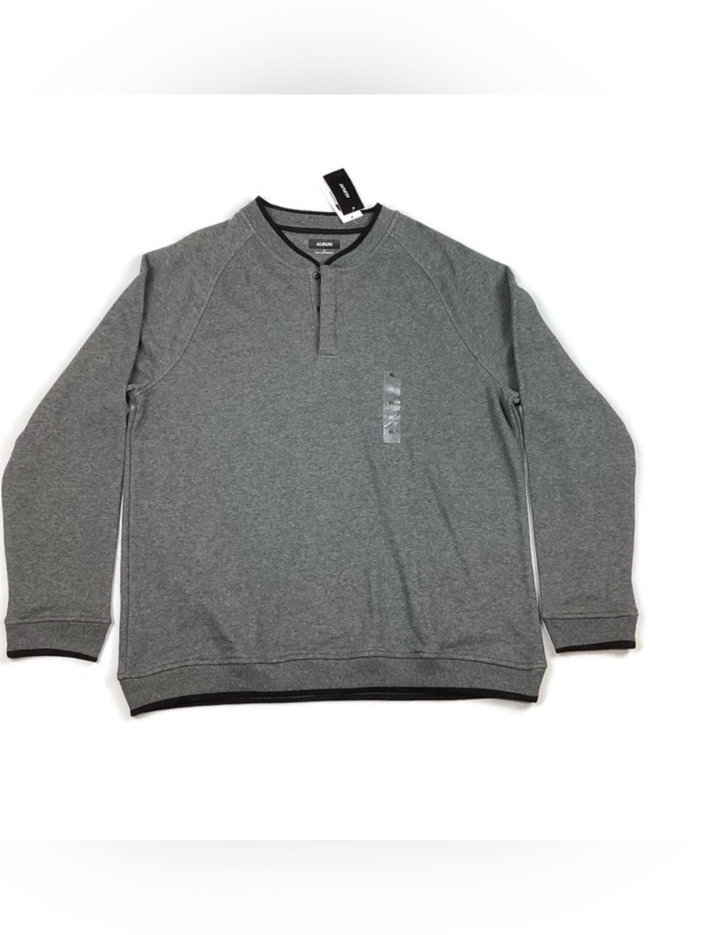 Alfani Gray Quarter Snap Pullover Henley Long Sleeve Top NEW!